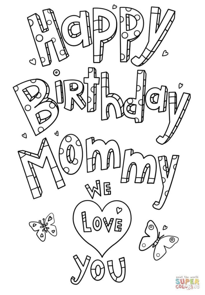 Mom Coloring Pages Happy Birthday Mommy Doodle Coloring