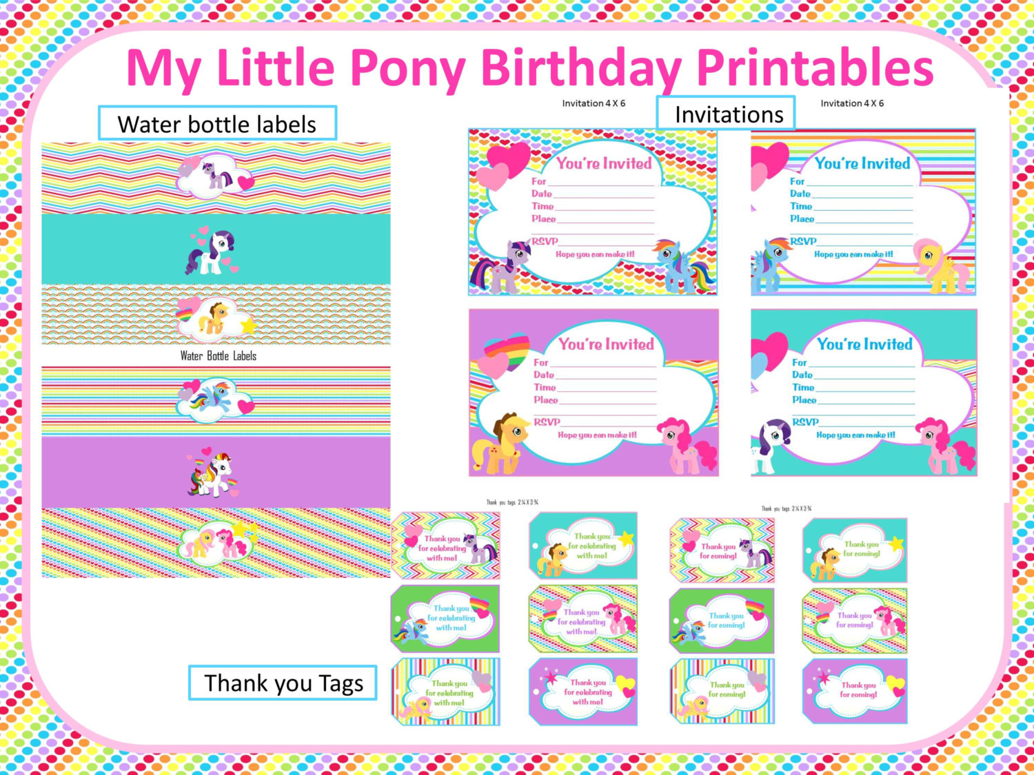 My Little Pony Rainbow Birthday Printables
