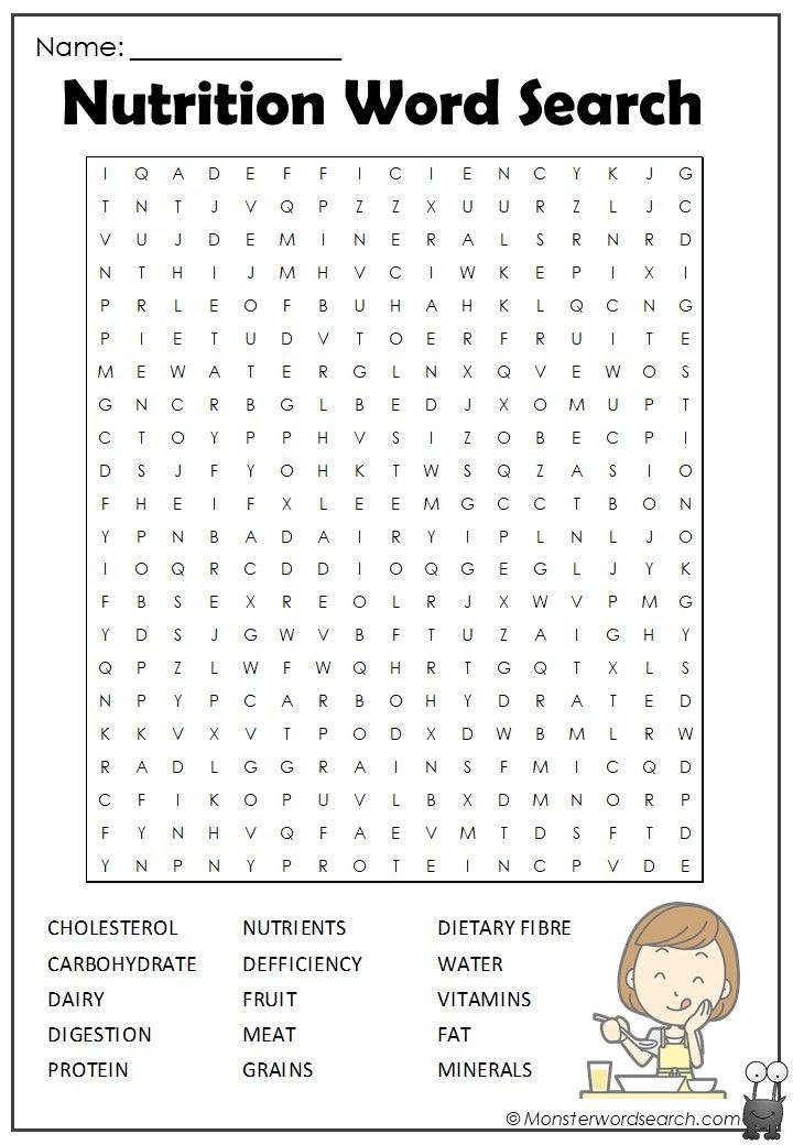 Nutrition Word Search Word Search Printables Science 