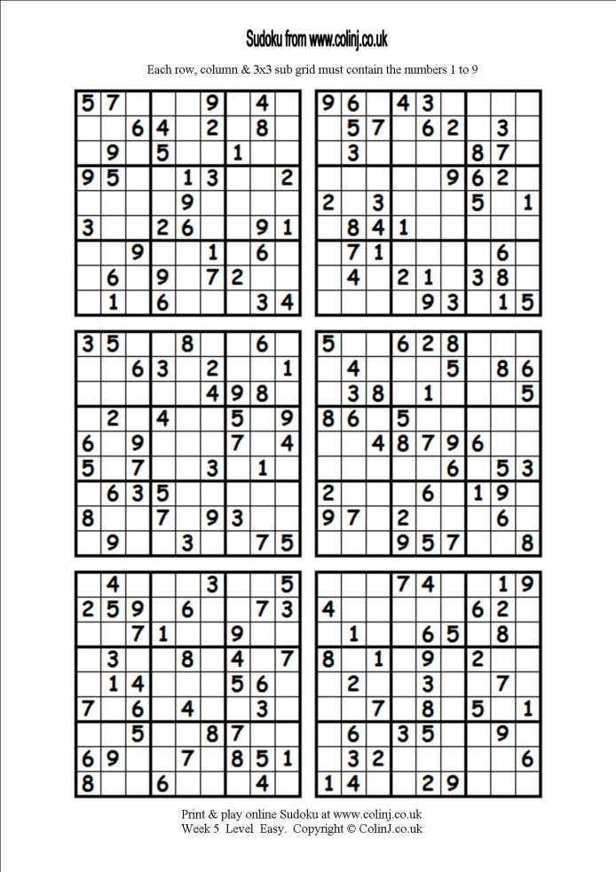 Obsessed Printable Sudoku Puzzles 6 Per Page Derrick Website