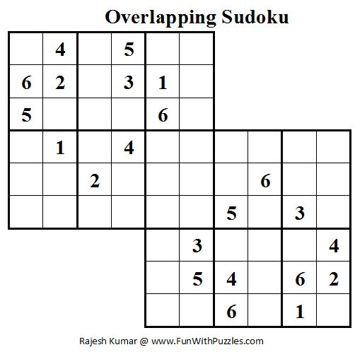 Overlapping Sudoku Mini Sudoku Series 15 Printable 