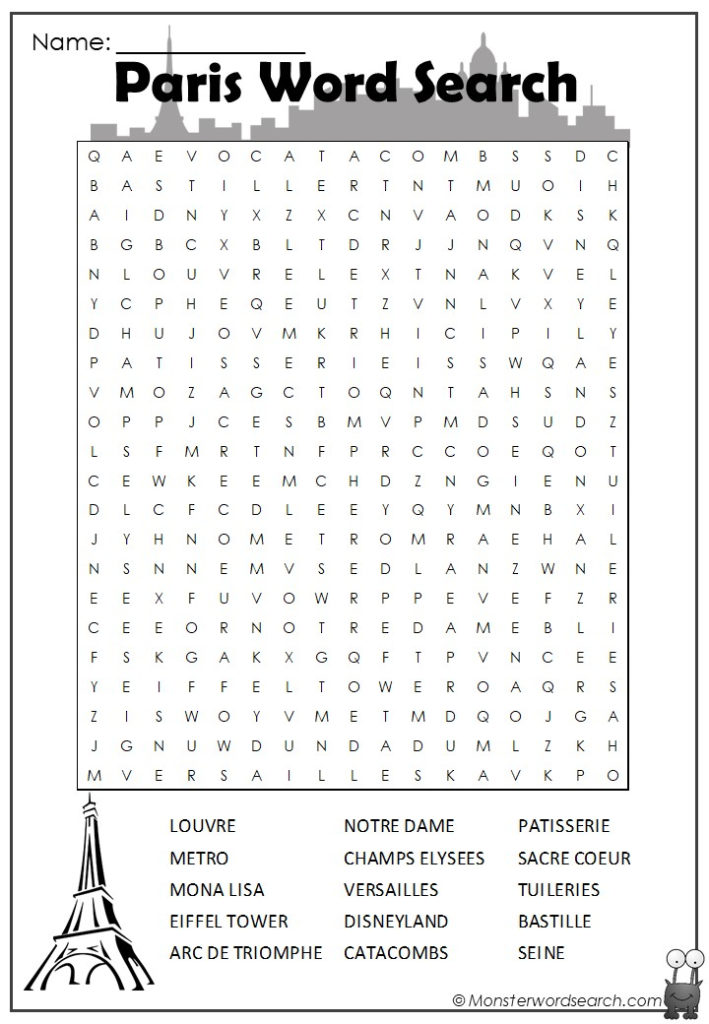 Paris Word Search Monster Word Search