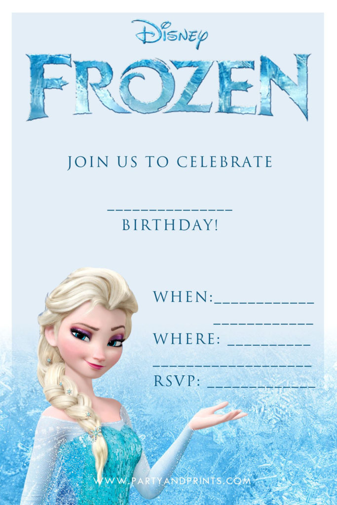 Partyandprints Frozen Birthday Party Invites
