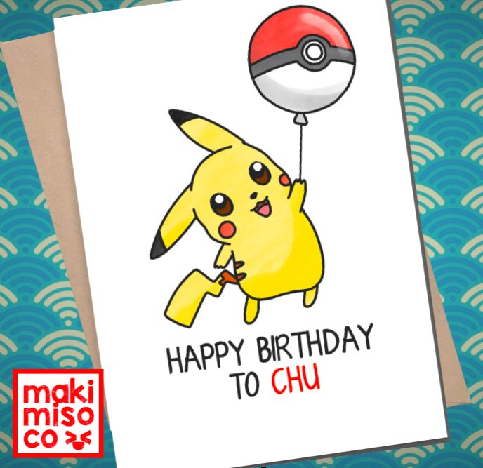 PIKACHU BIRTHDAY Card Love Birthday Boyfriend Girlfriend 