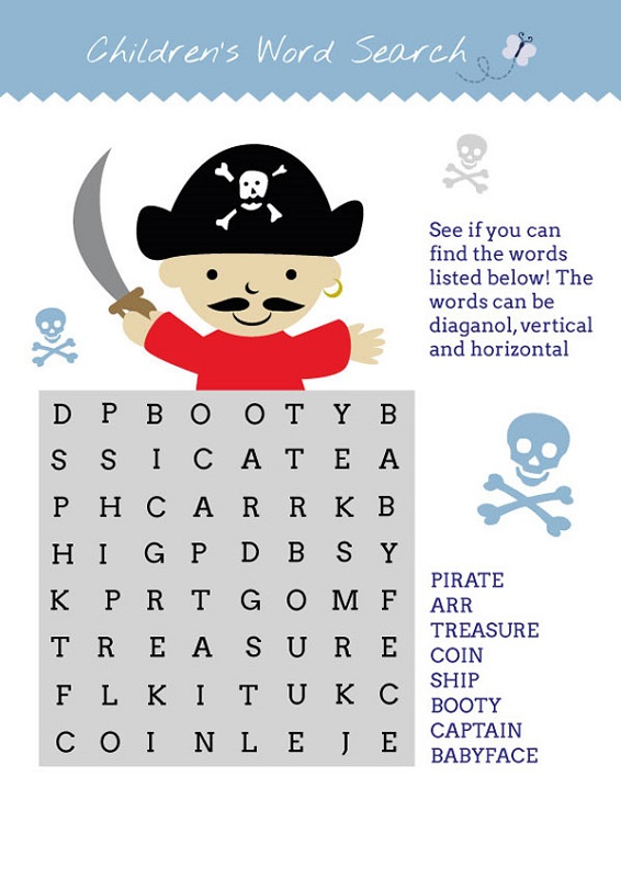 Pirate Word Search To Print Activity Shelter