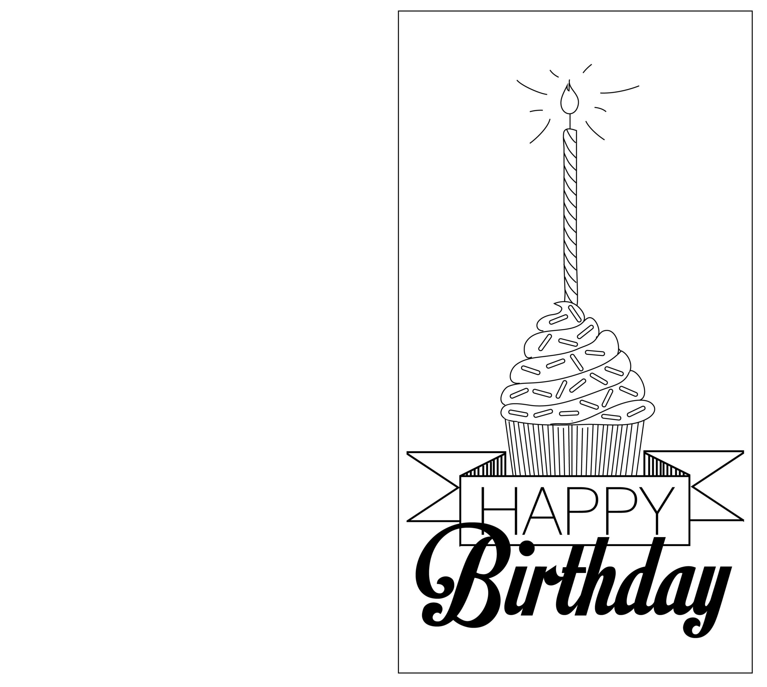 Print Out Black And White Birthday Cards Birthday Card