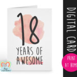 PRINTABLE 18th Birthday Card Birthday Card Printable