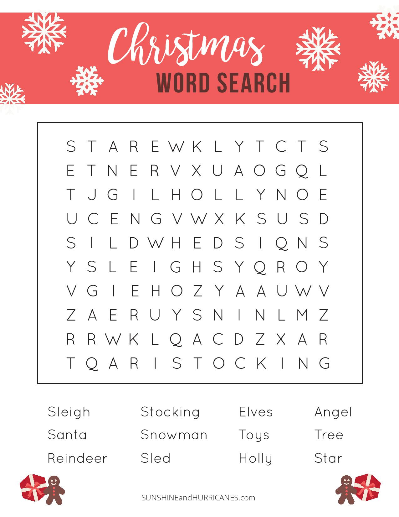 Printable Christmas Word Search A Fun Holiday Activity 