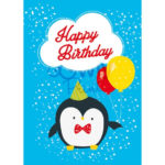 Printable Penguin Happy Birthday Card Ready To Print By
