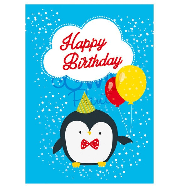 Printable Penguin Happy Birthday Card Ready To Print By 