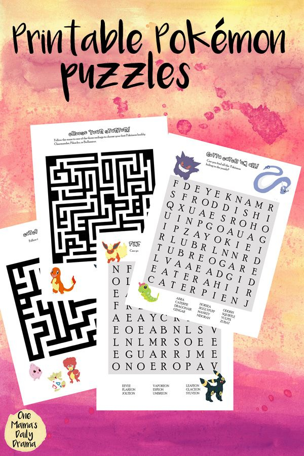 Printable Pok mon Puzzles For Kids Puzzles For Kids 