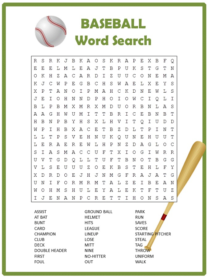 Printable Sports Word Search For Kids Activity Shelter