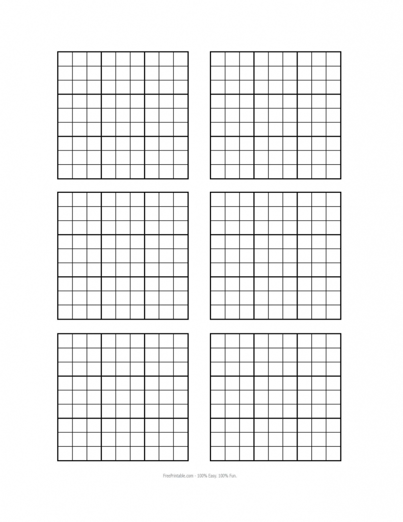 Printable Sudoku 4 Per Page Blank Printable Sudoku Free