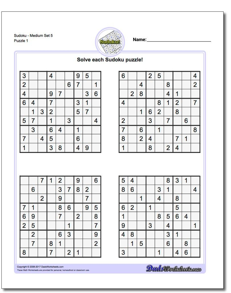 Printable Sudoku Medium Hard Sudoku Printable