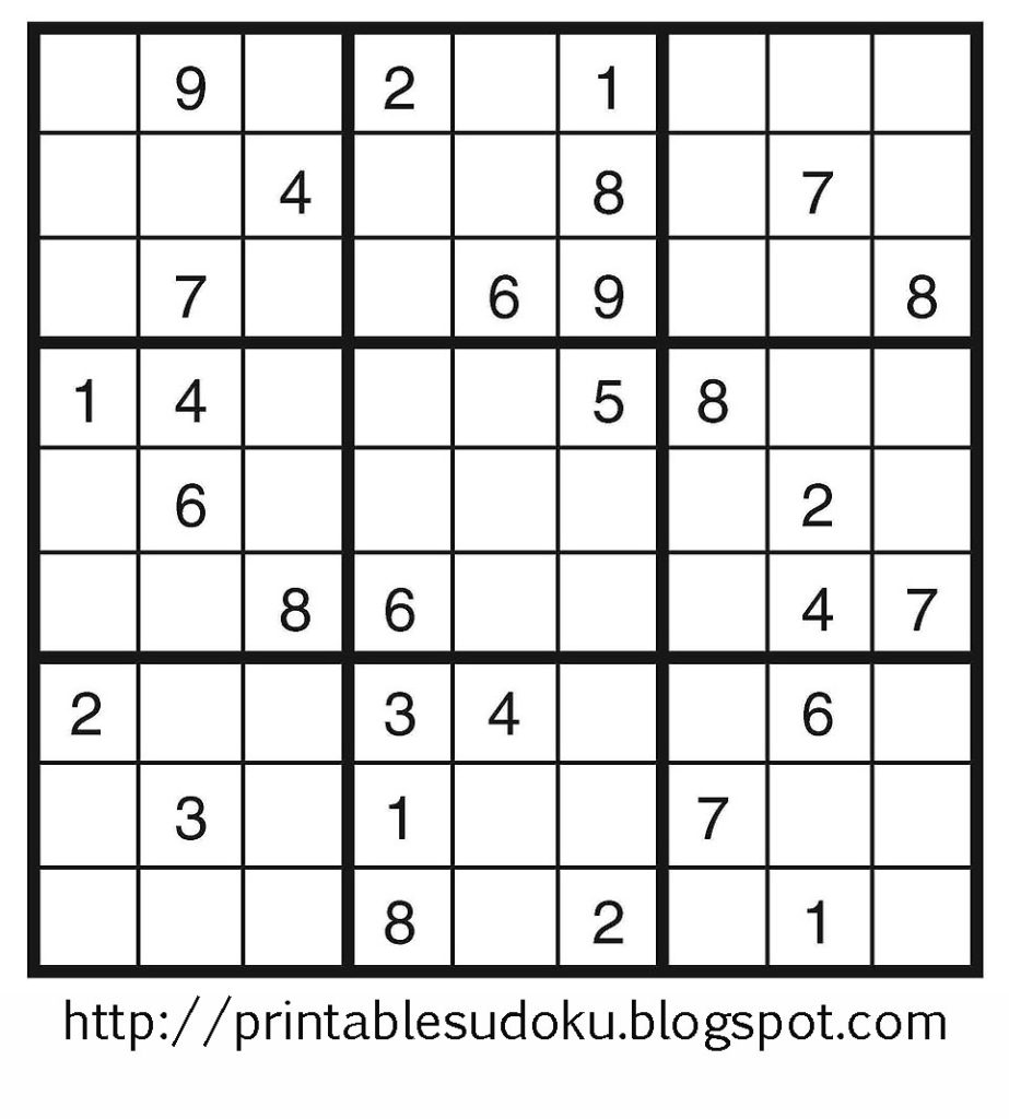 Printable Sudoku Puzzles For Beginners Printable