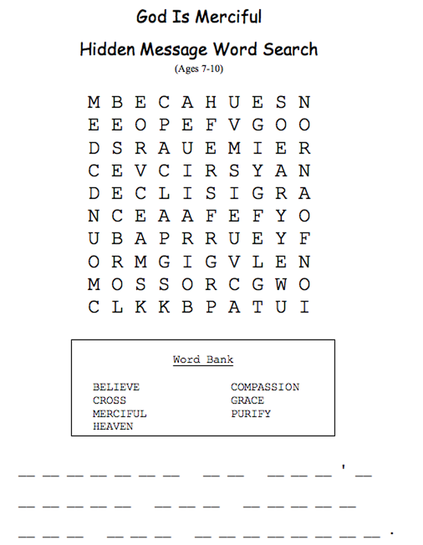 Printable Word Searches With Hidden Messages Calendar June