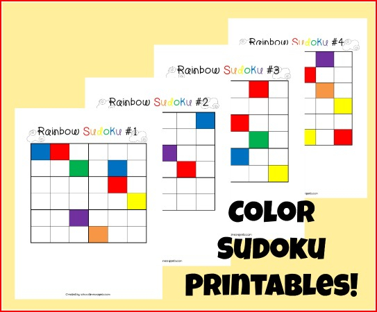 Rainbow Colors Sudoku Logic Game For Kids School Time 