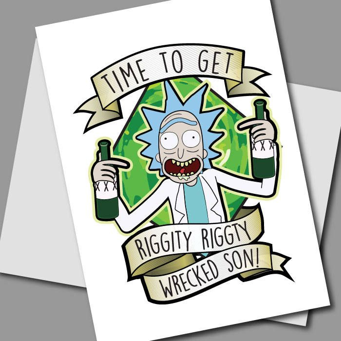 Rick Morty Card Printable Rick And Morty Birthday Card 