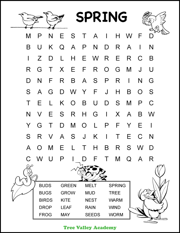 free printable spring word searches for adults