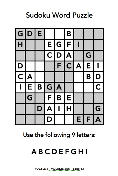 Sudoku Alphabet Printable Sudoku Printable