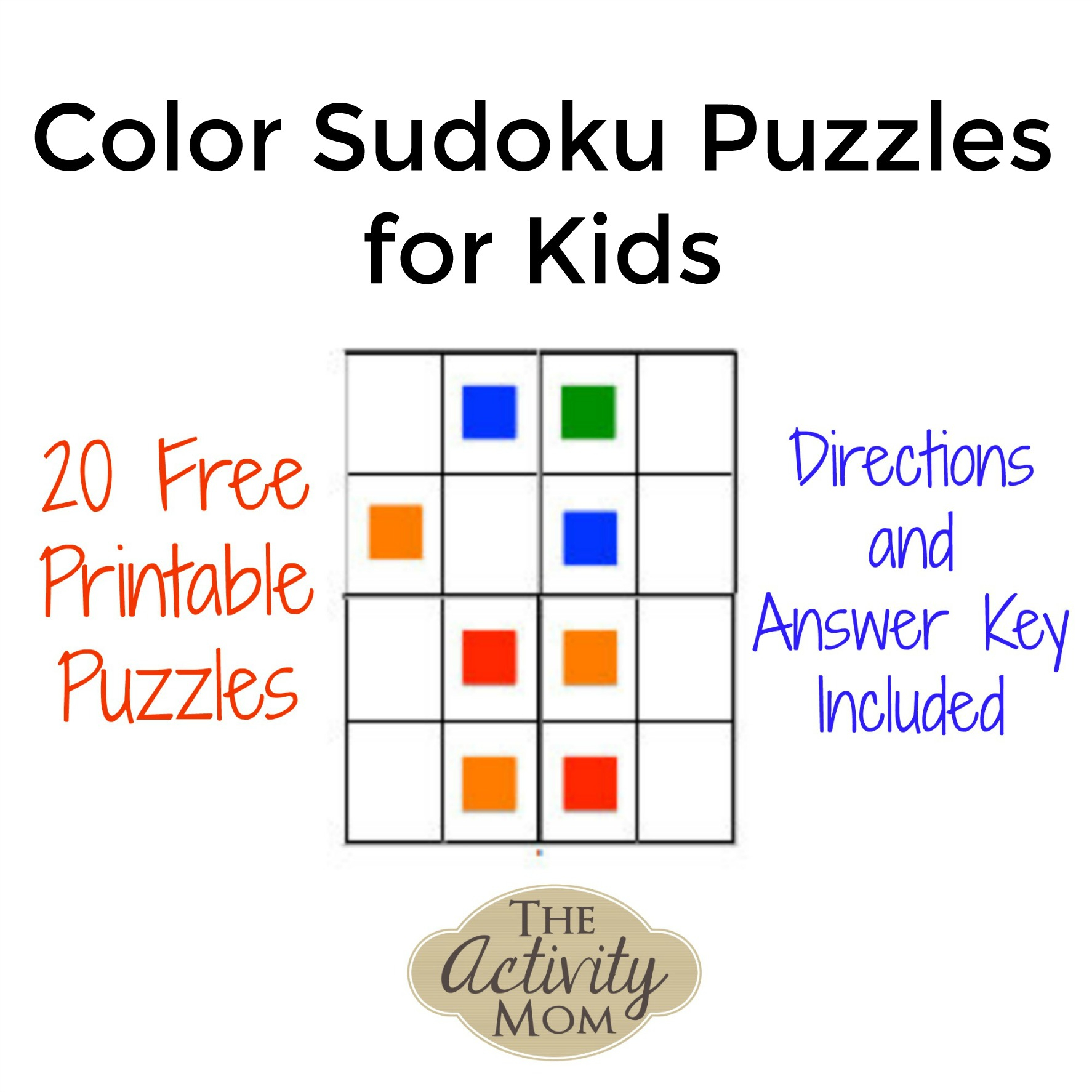 The Activity Mom Free Printable Color Sudoku Puzzles For 