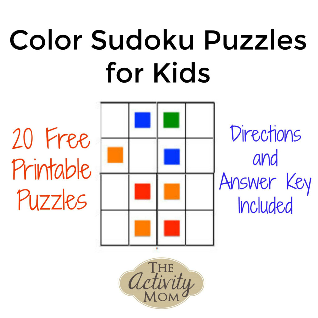 The Activity Mom Free Printable Color Sudoku Puzzles For