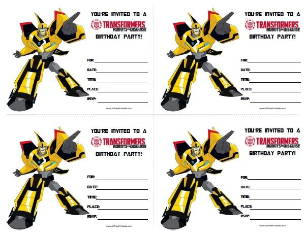 Transformers Birthday Invitations Free Printable 