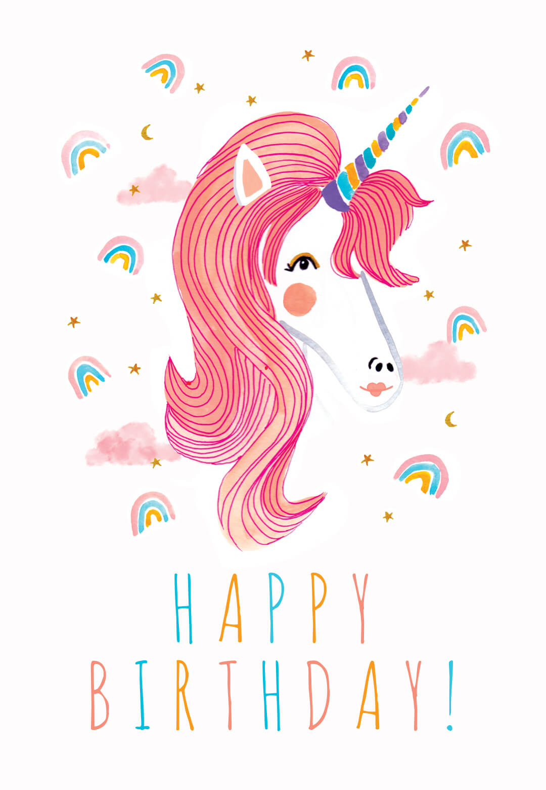 Unicorn Birthday Card Printable