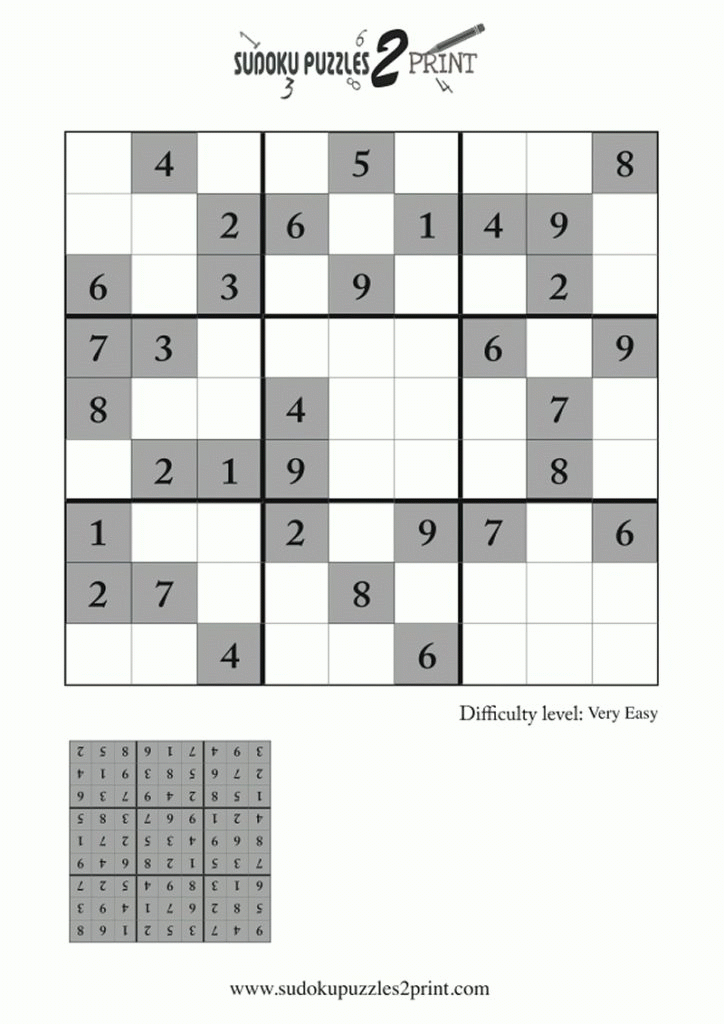 Very Easy Sudoku Puzzle To Print 7 Printable Sudoku With 