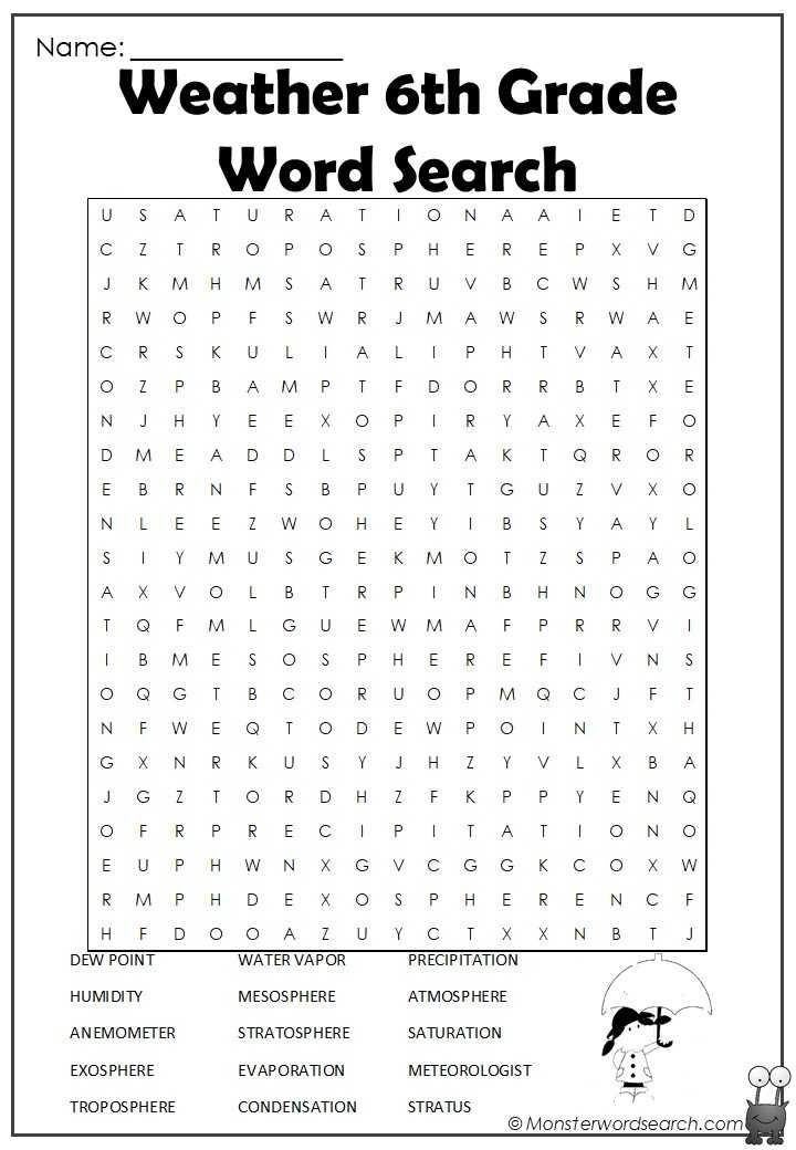 Weather 6th Grade Word Search In 2020 With Images Free 