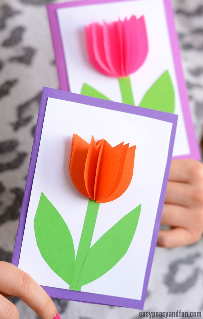3D Paper Tulip Card Simple Mother s Day Card Idea 