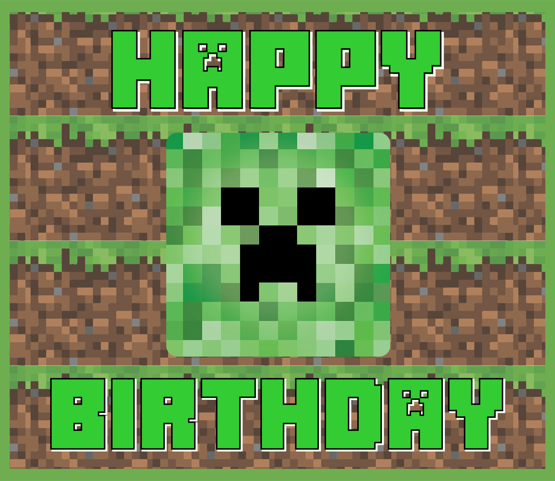 6 Best Minecraft Printable Happy Birthday Card 
