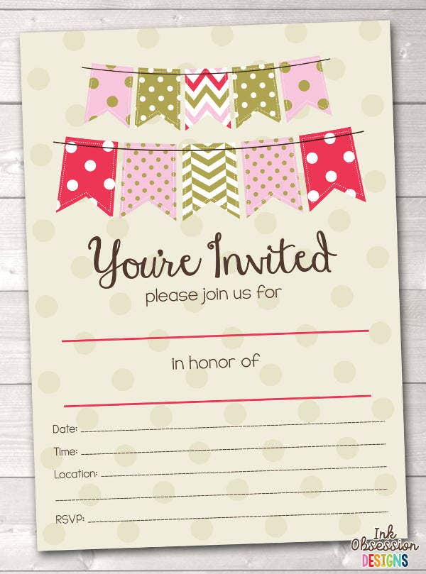 7 Blank Party Invitations Free Editable PSD AI Vector 