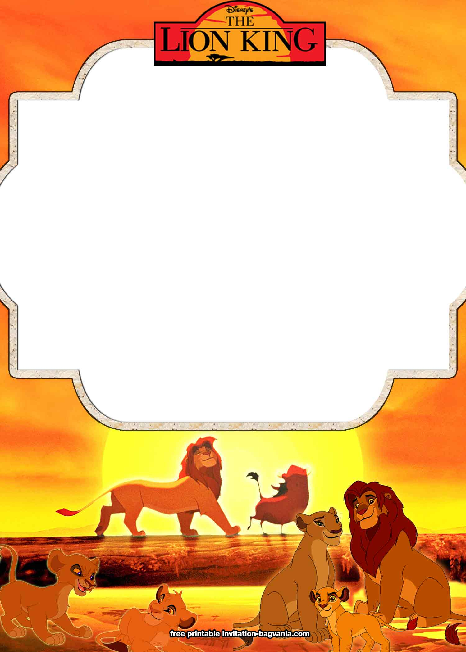 8 FREE Printable Lion King Invitation Templates FREE 