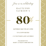 80th Golden Birthday Birthday Invitation Template Free