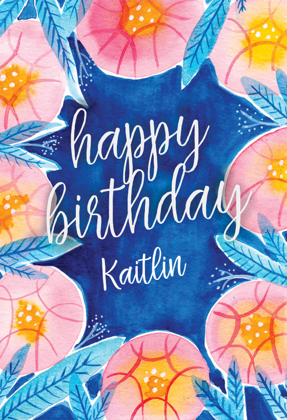 Botanical Birthday Card Greetings Island