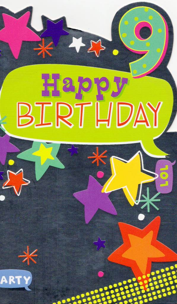 Childrens Happy 9th Birthday Greeting Card Cards Love 