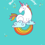 Colourful Unicorn Birthday Card Greetings Island