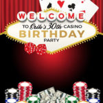 Custom Casino Las Vegas Birthday Celebration Backdrop