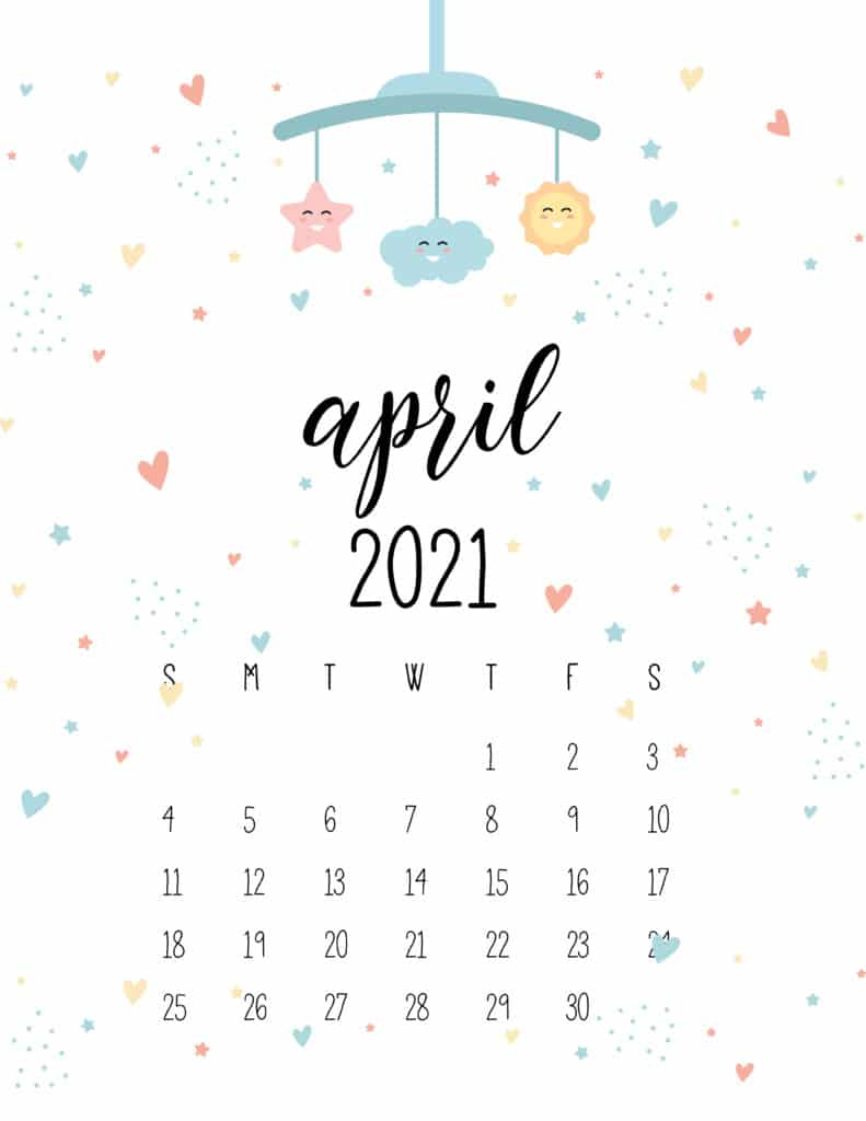 Cute Nursery Mobile Calendar 2021 World Of Printables