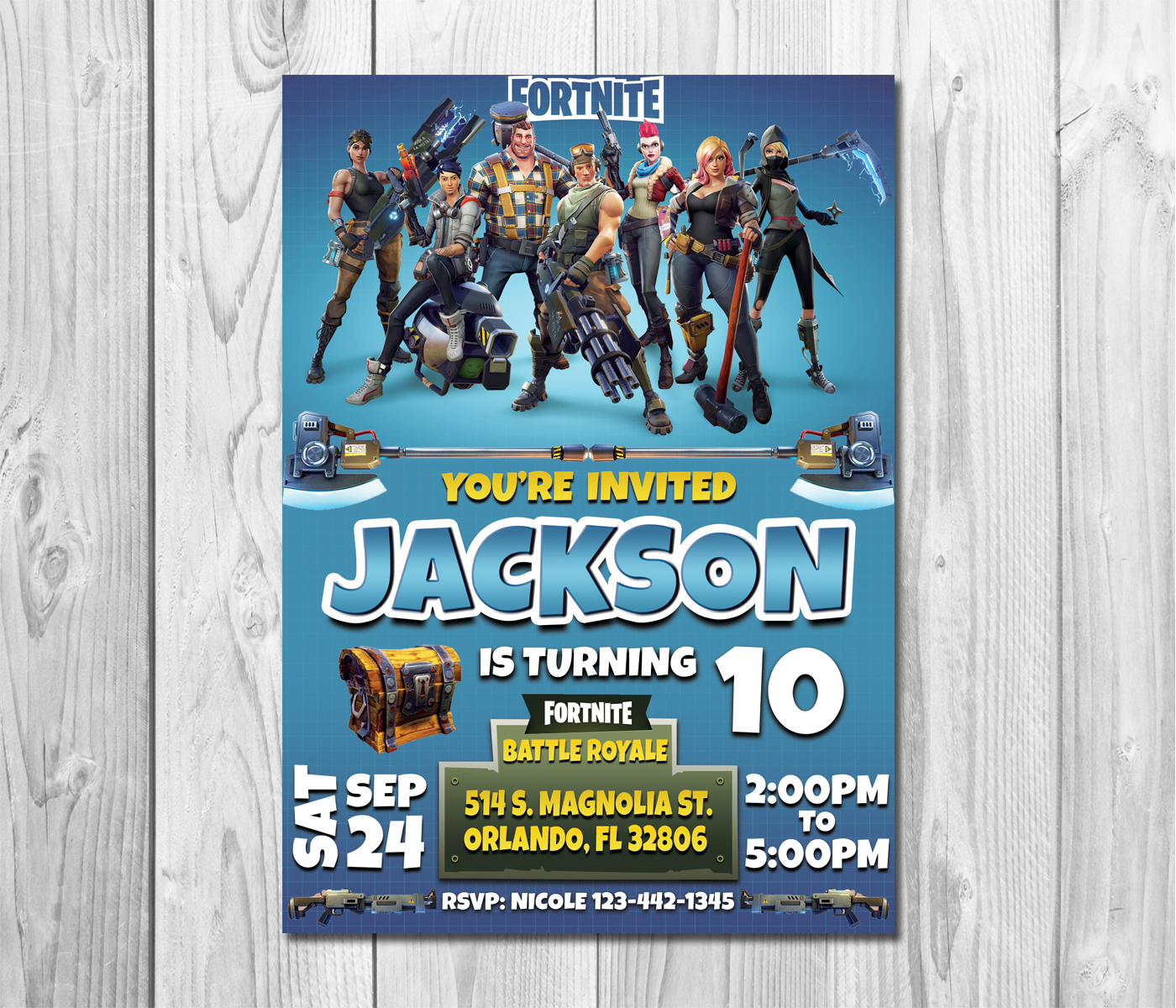 Fortnite Birthday Invitation Fortnite By ZANAPRINTABLE On 