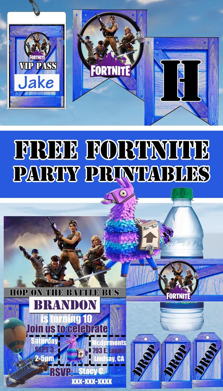 Fortnite Birthday Party Printables Birthday Party Printables