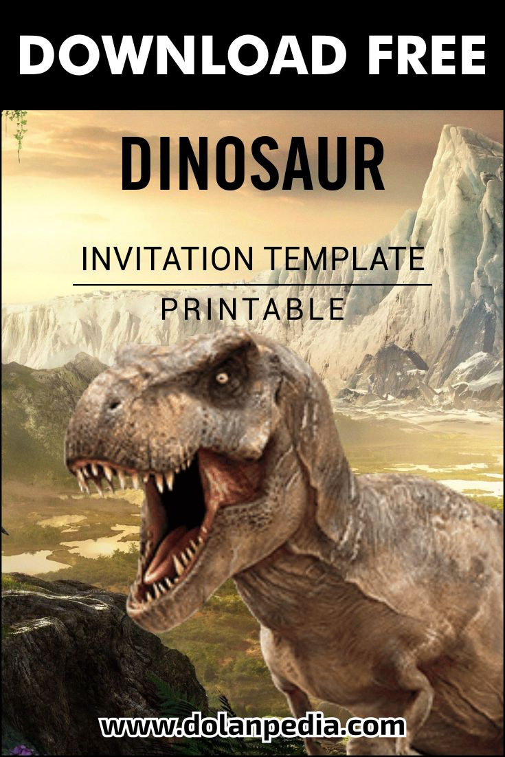  FREE Printable Dinosaur Birthday Party Invitation 