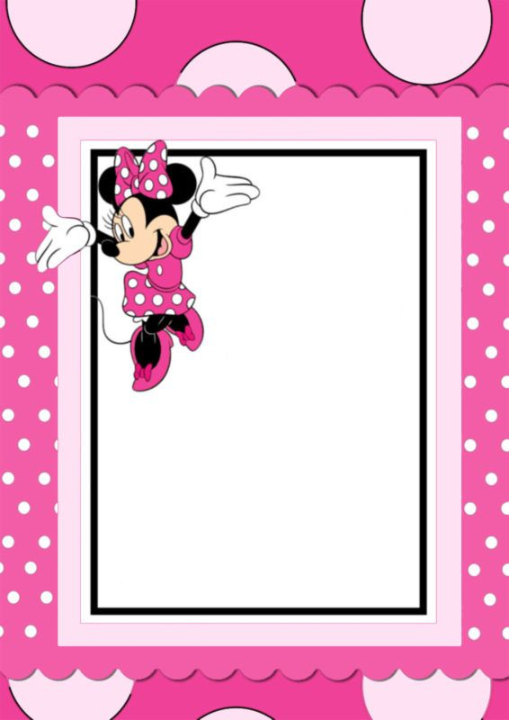 Free Printable Minnie Mouse Invitation Card Convite 