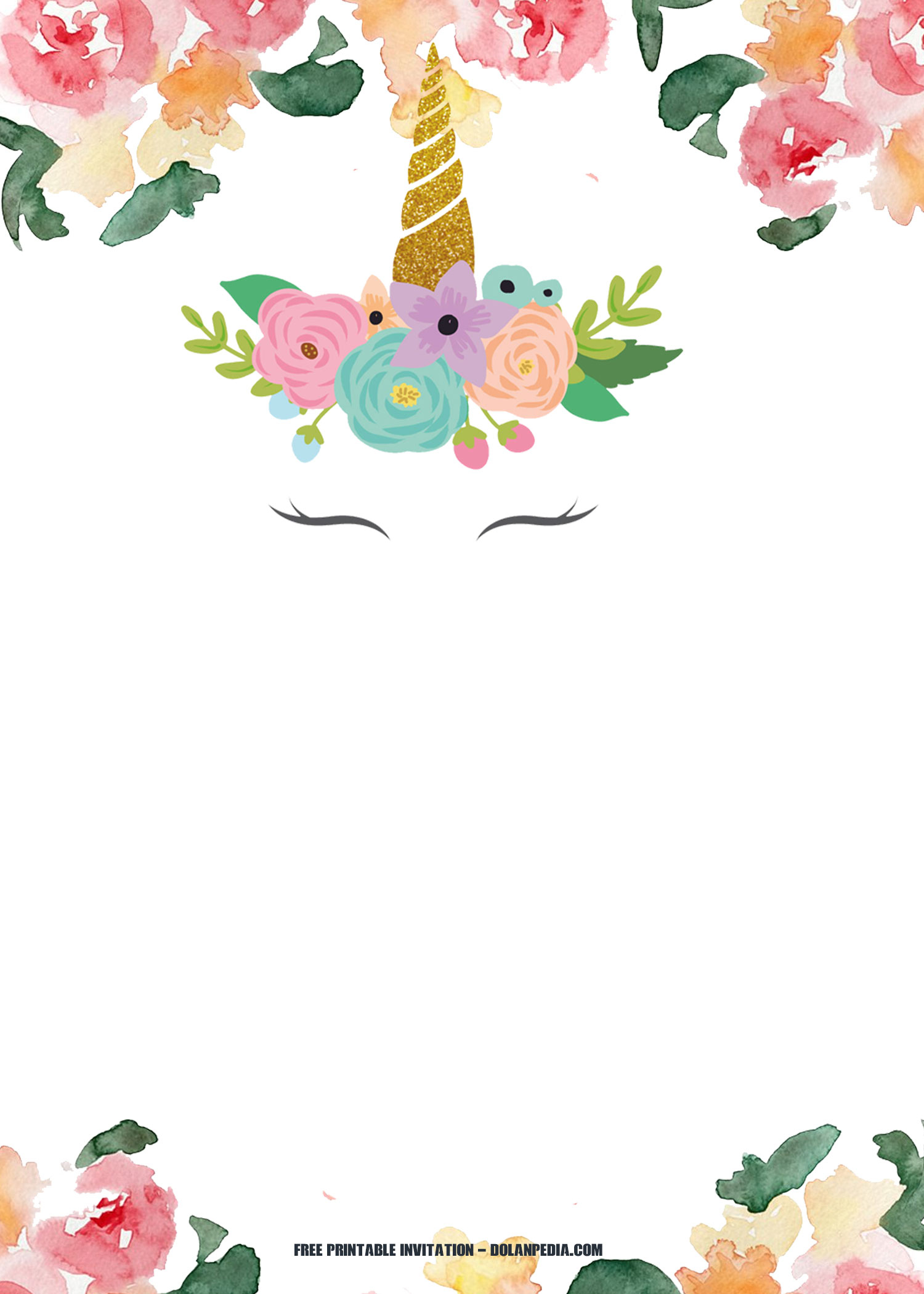 FREE Printable Unicorn Invitation Template DolanPedia