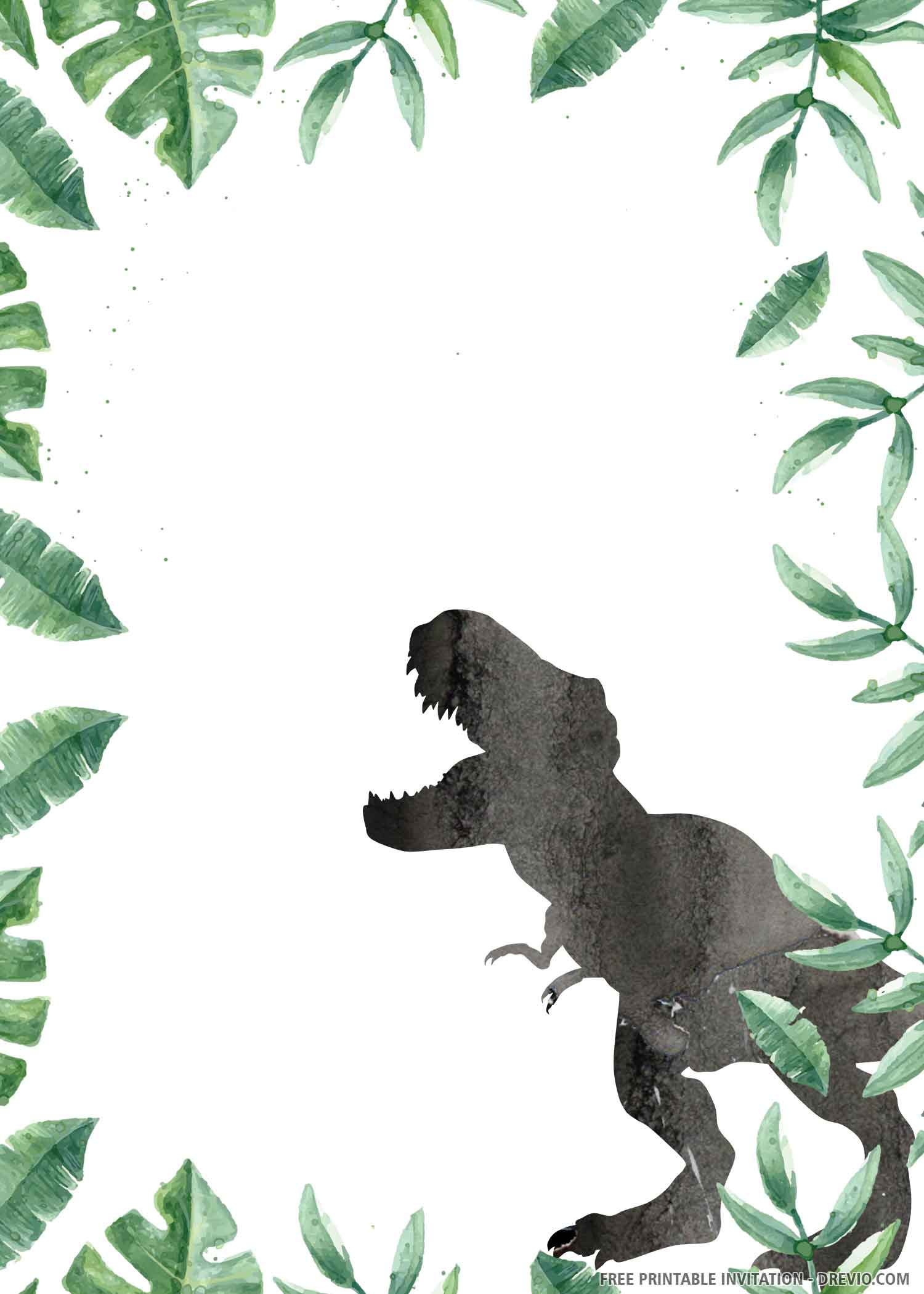  FREE PRINTABLE Wild Dinosaur Birthday Invitation 