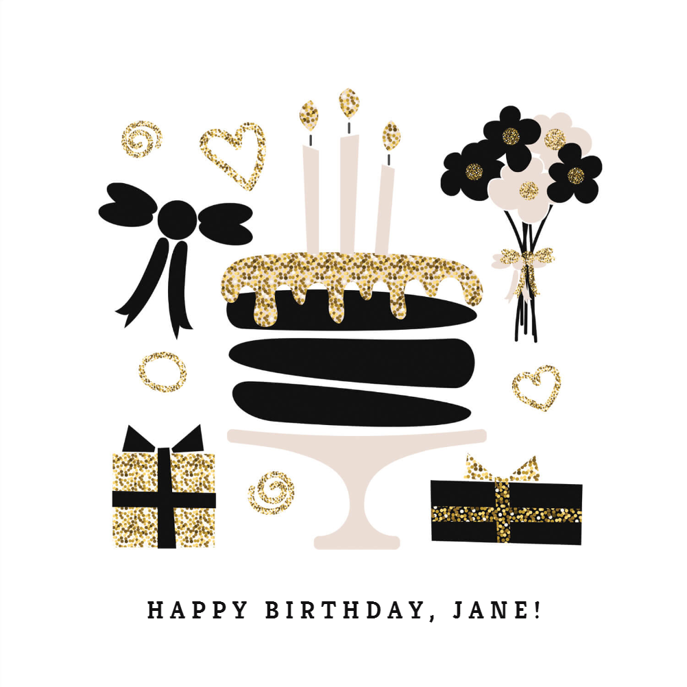 Glitter Glam Birthday Card Free Greetings Island