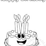 Happy Birthday Cake Image Coloring Page