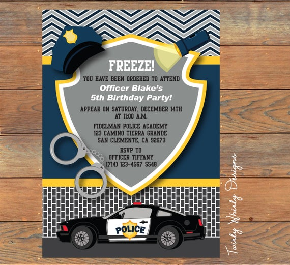 Items Similar To Police Birthday Invitation Printable On Etsy