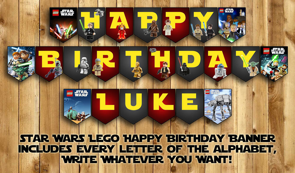 Lego Star Wars Happy Birthday Banner By Instbirthday On